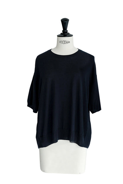 26capsule Pull à manches courtes en cachemire et soie /CT25331