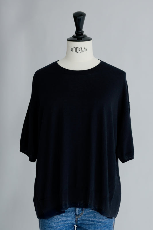 26capsule Pull à manches courtes en cachemire et soie /CT25331