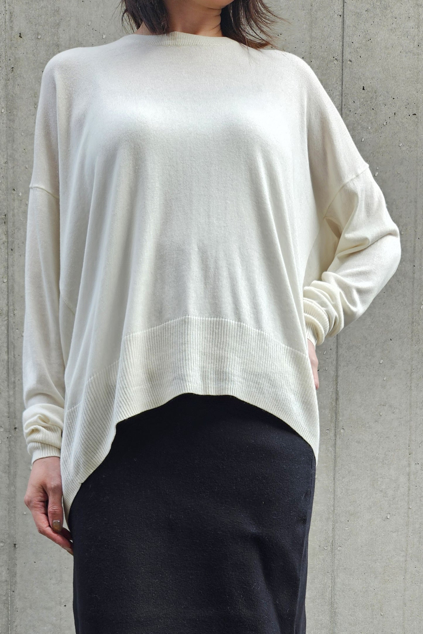 Pre-order/ 26capsule Silk cashmere oversized crew neck pullover /CT25332