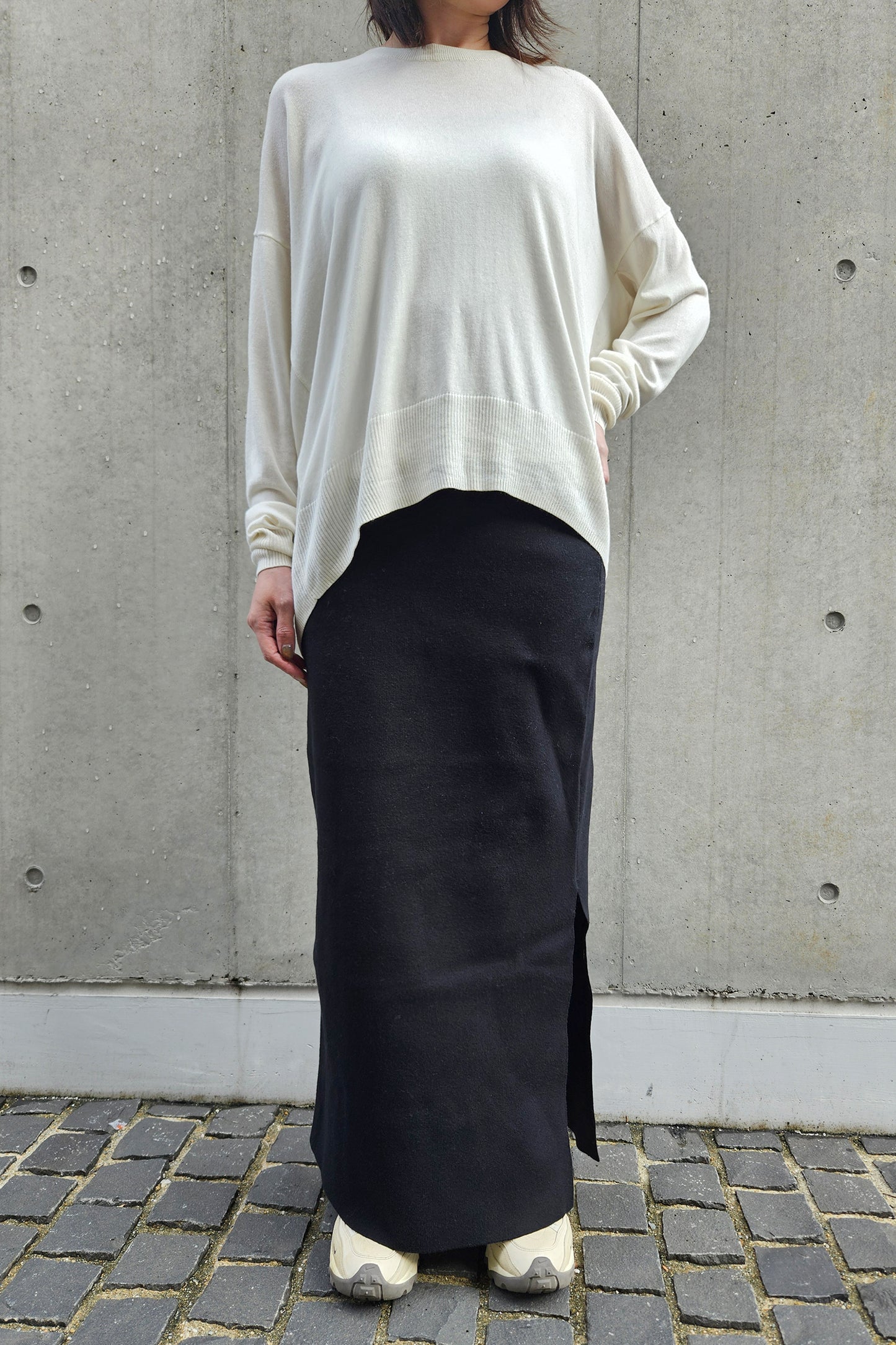 Pre-order/ 26capsule Silk cashmere oversized crew neck pullover /CT25332