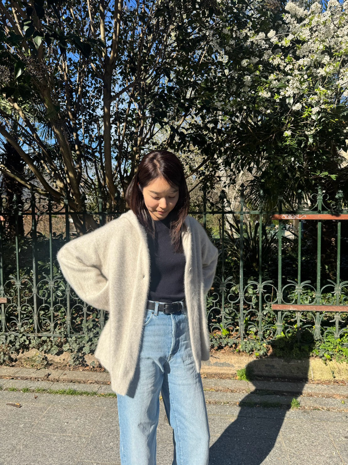 26AW Cardigan à capuche en cachemire et renard /CT26104