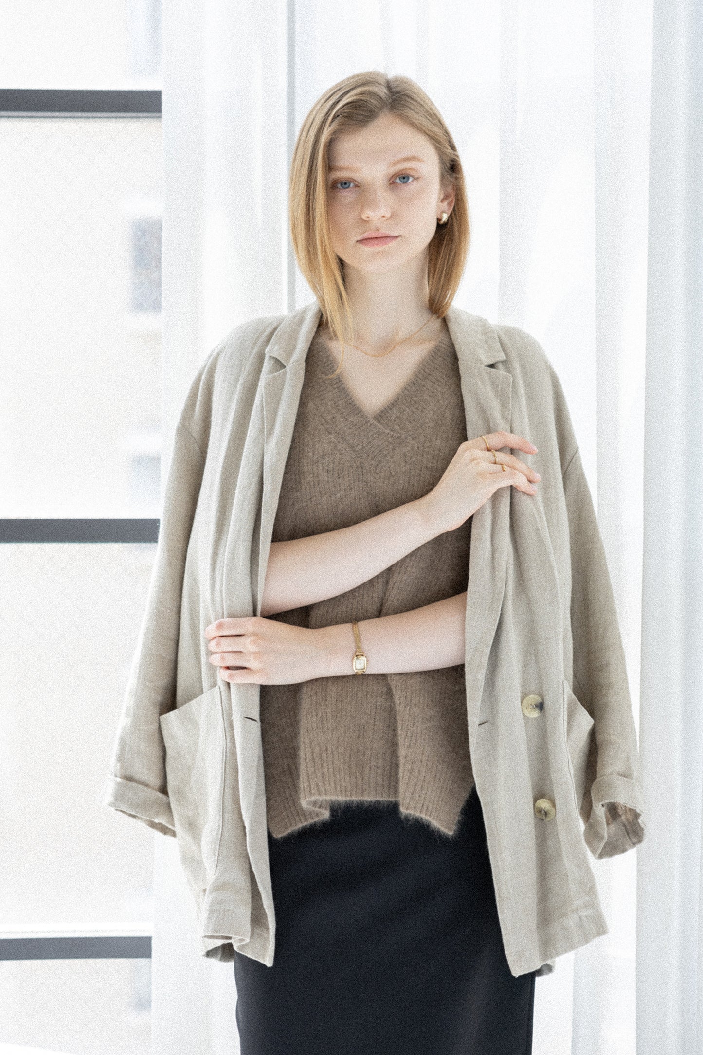 26capsule Raccoon fox back slit vest /CT26105