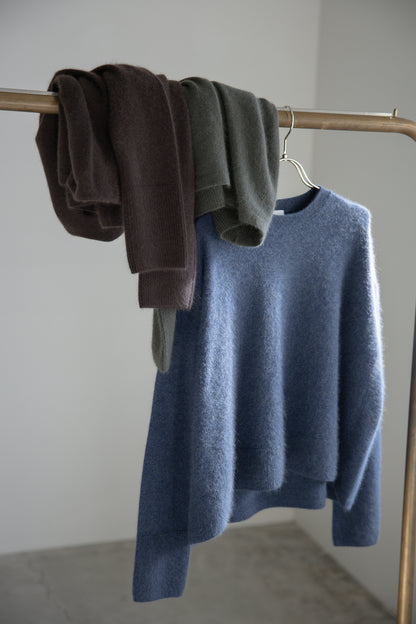 26capsule Cashmere raccoon crew neck pullover /CT26108