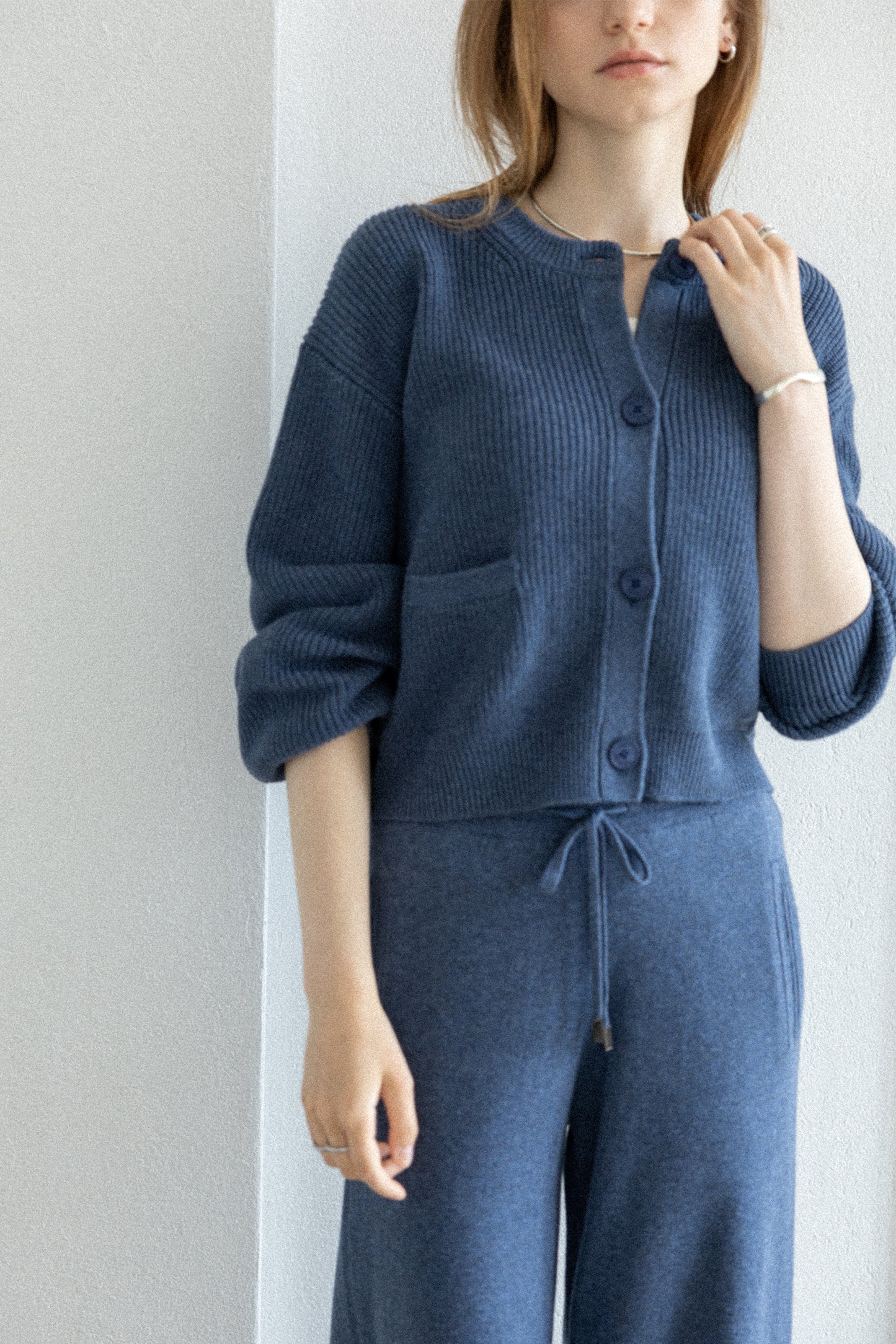 26SS Cotton cashmere ribbed cardigan /CT26112