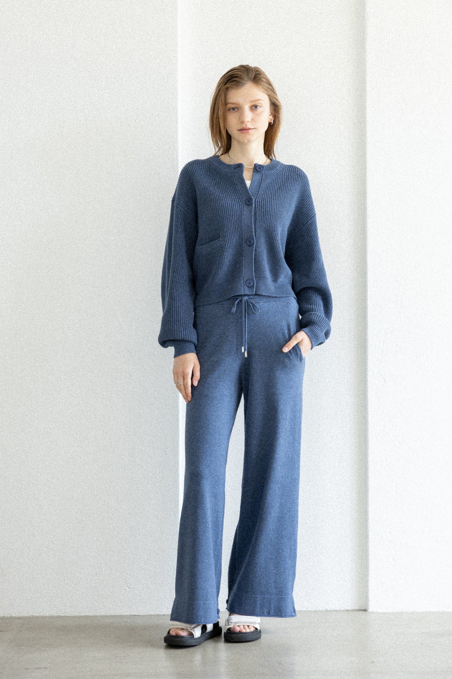 26SS Cotton cashmere ribbed cardigan /CT26112