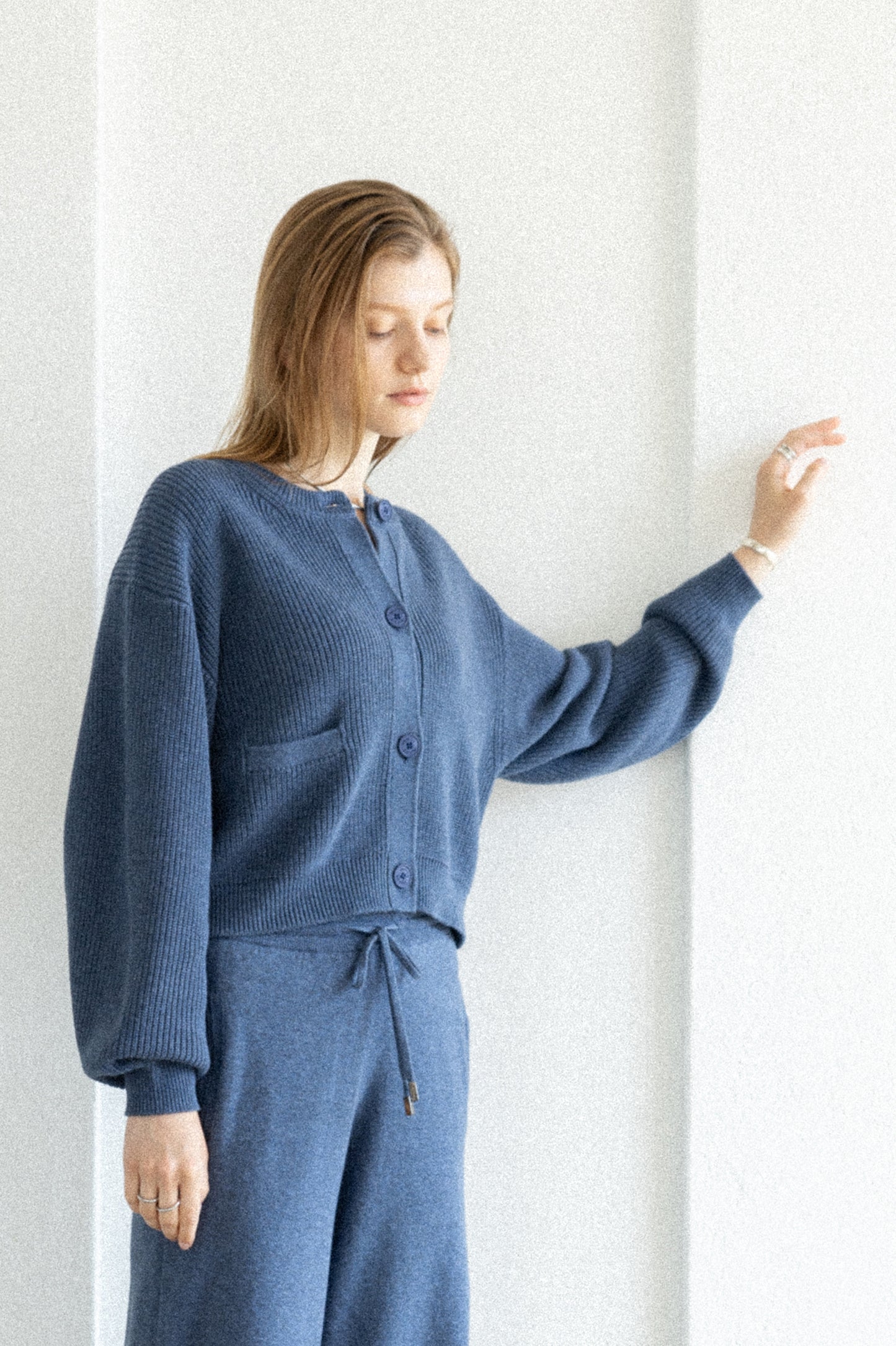 26SS Cotton cashmere ribbed cardigan /CT26112