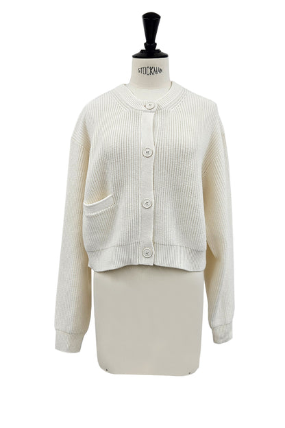 26SS Cotton cashmere ribbed cardigan /CT26112