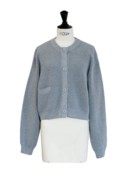 26SS Cotton cashmere ribbed cardigan /CT26112