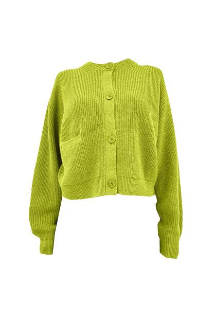 26SS Cotton cashmere ribbed cardigan /CT26112