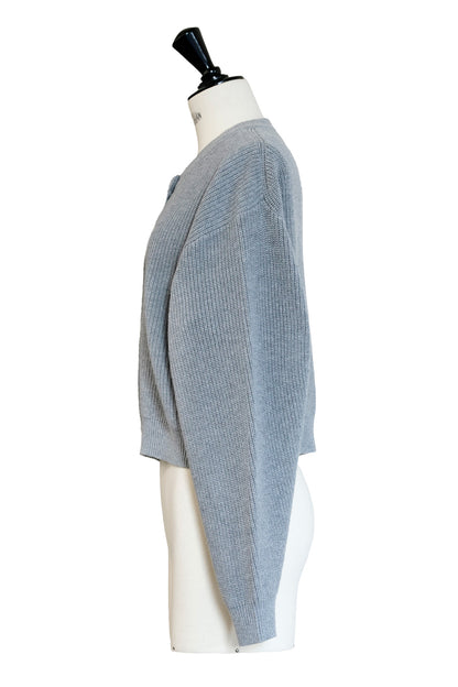 26SS Cotton cashmere ribbed cardigan /CT26112