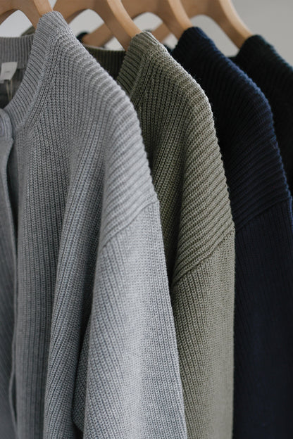 26SS Cotton cashmere ribbed cardigan /CT26112