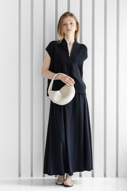 26SS Gilet zippé en coton et cachemire /CT26113