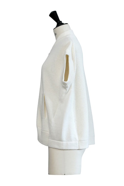 26SS Gilet zippé en coton et cachemire /CT26113