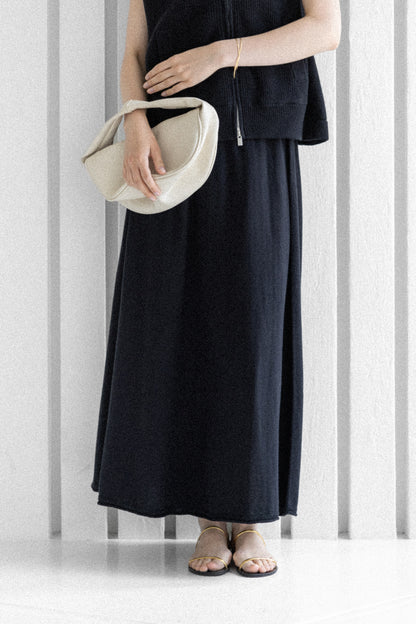 26SS Jupe froncée en coton et cachemire /CT26114