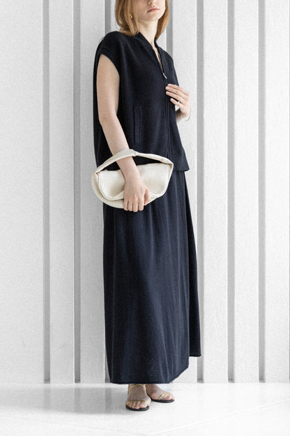 26SS Jupe froncée en coton et cachemire /CT26114