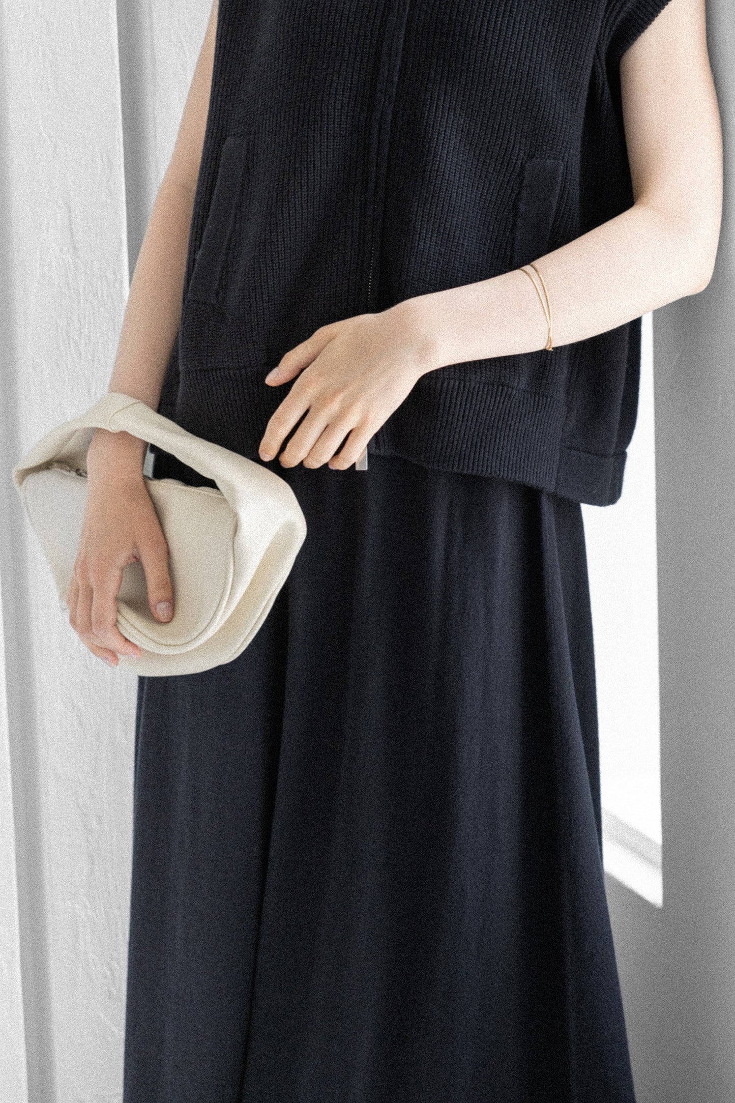 26SS Jupe froncée en coton et cachemire /CT26114