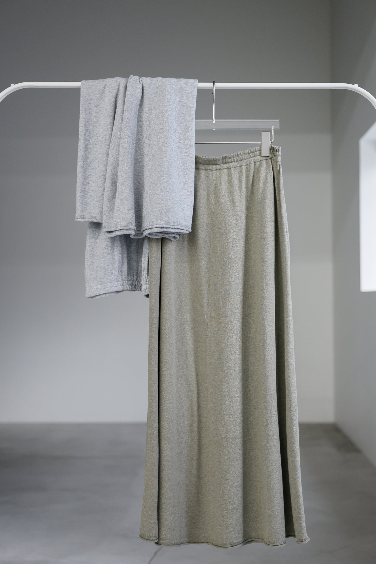 26SS Jupe froncée en coton et cachemire /CT26114