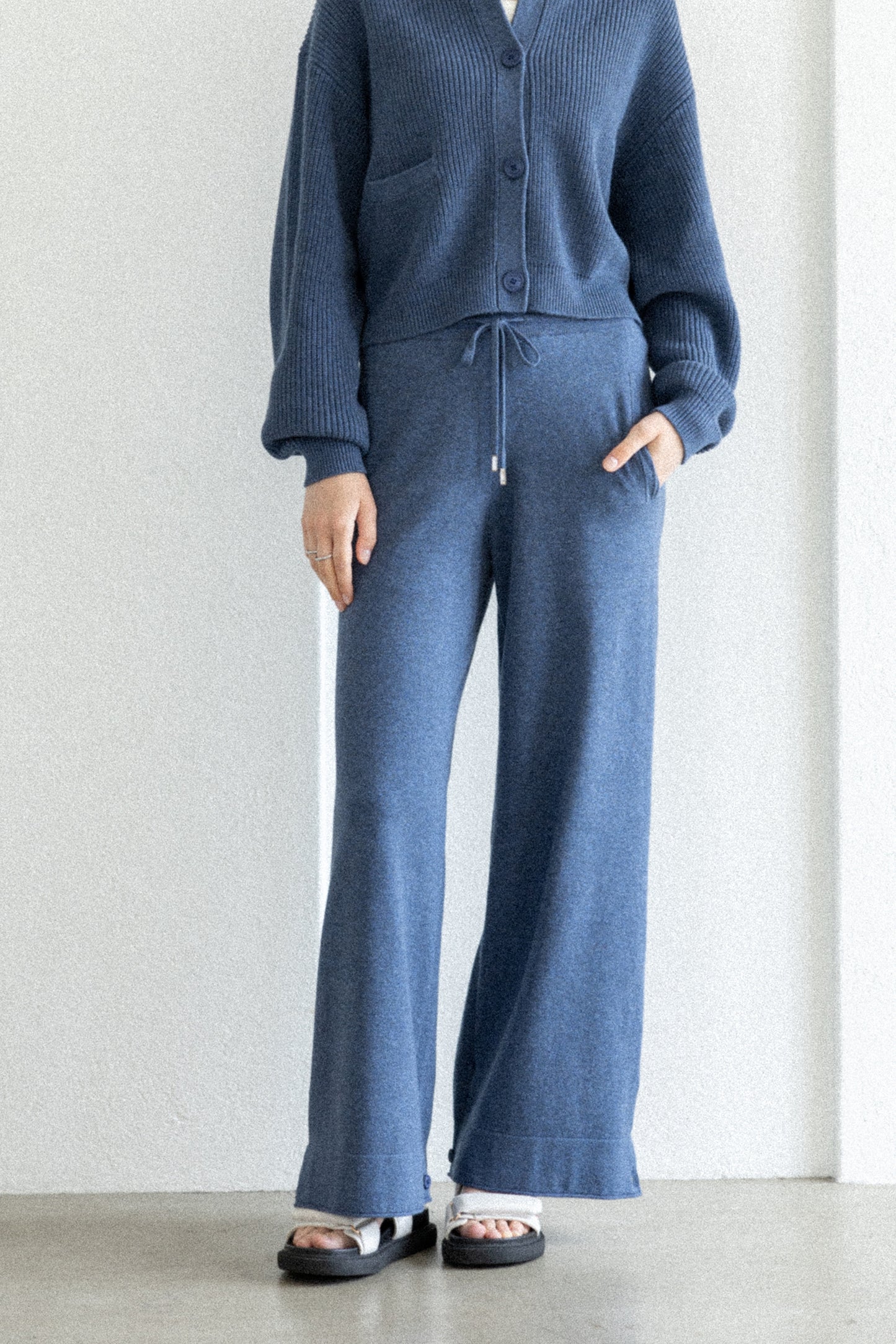 26SS Pantalon large en coton et cachemire /CT26115