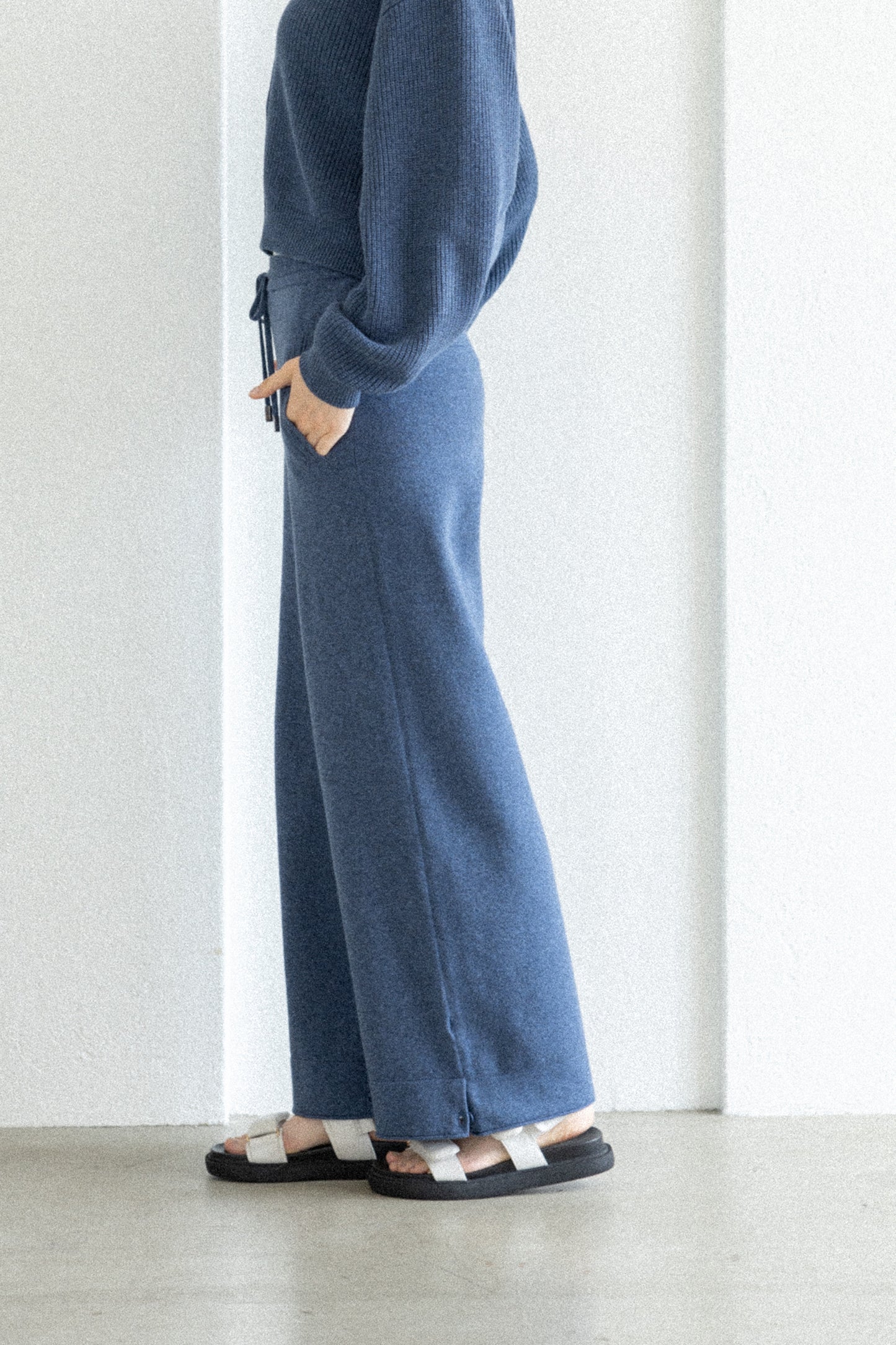 26SS Pantalon large en coton et cachemire /CT26115