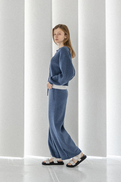 26SS Pantalon large en coton et cachemire /CT26115