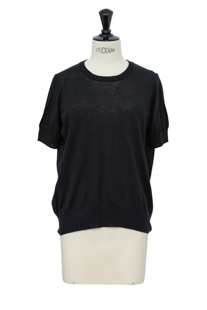 26SS Pull original à demi-manches en coton et soie /CT26117