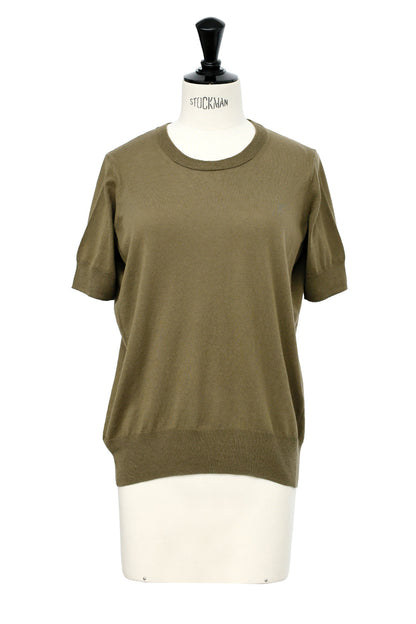 26SS Pull original à demi-manches en coton et soie /CT26117