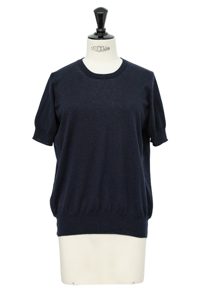 26SS Pull original à demi-manches en coton et soie /CT26117
