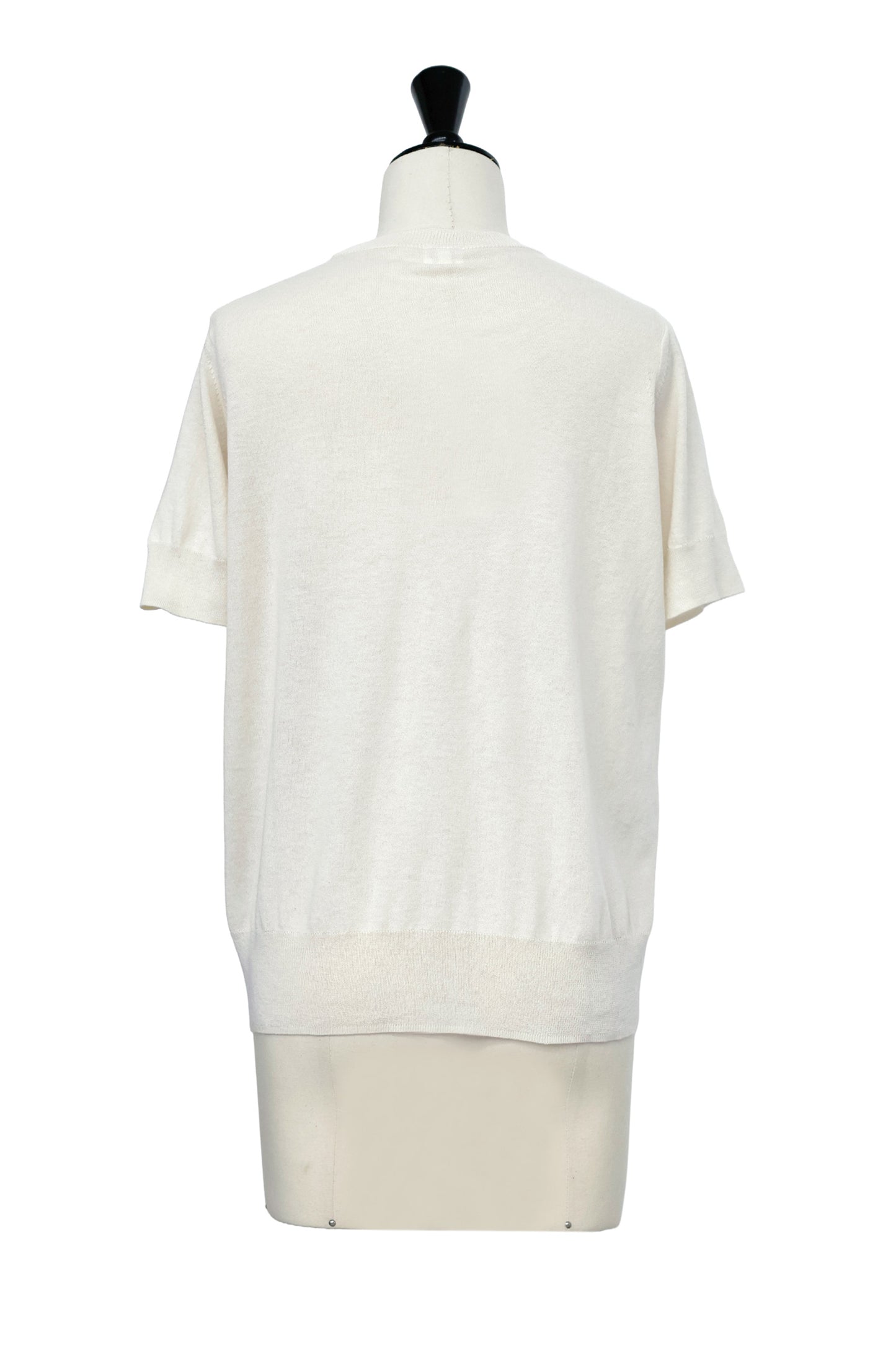 26SS Pull original à demi-manches en coton et soie /CT26117