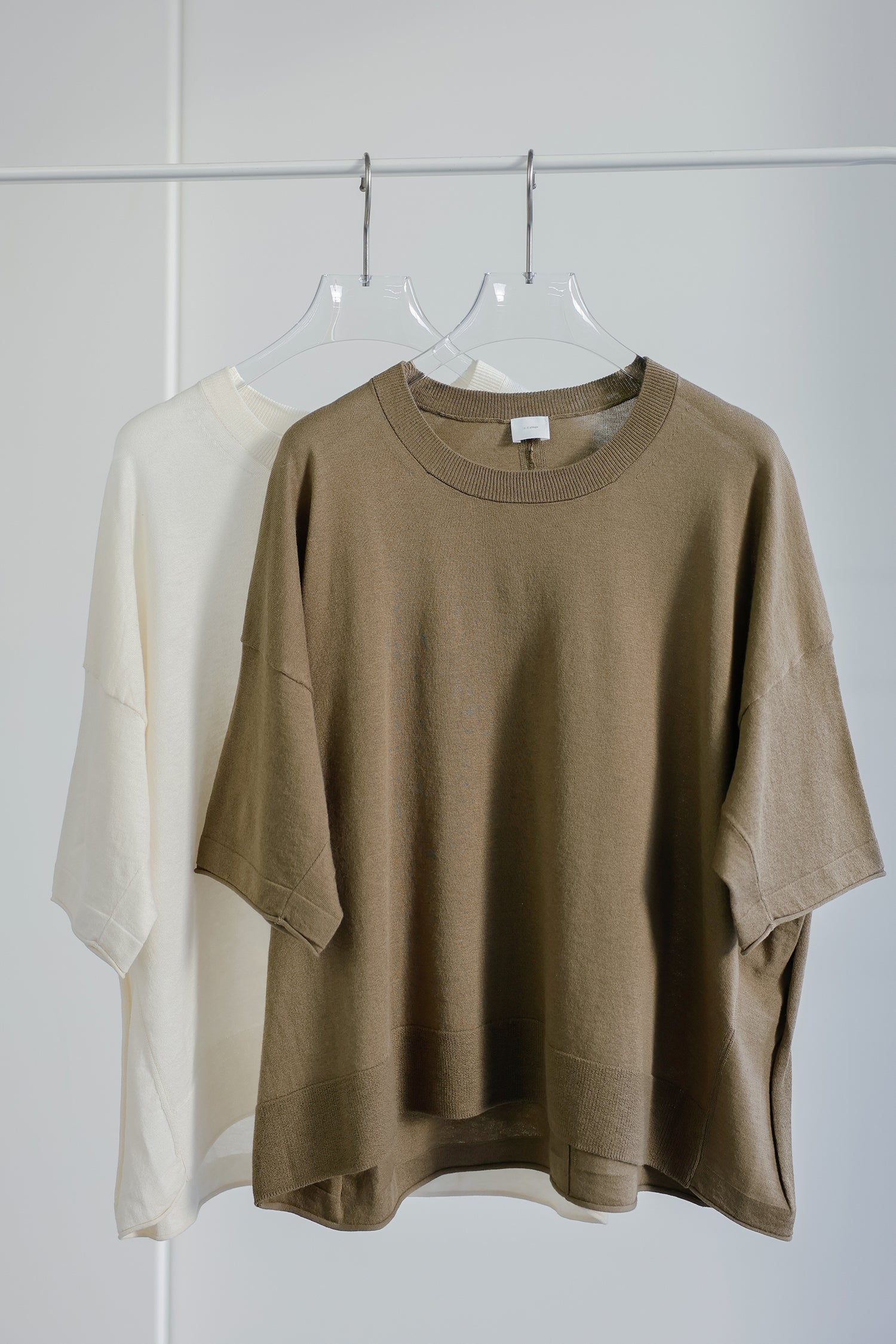 26SS Pull original à demi-manches en coton et soie /CT26118