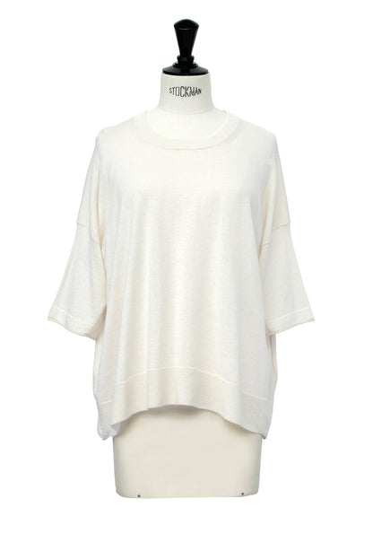 26SS Pull original à demi-manches en coton et soie /CT26118