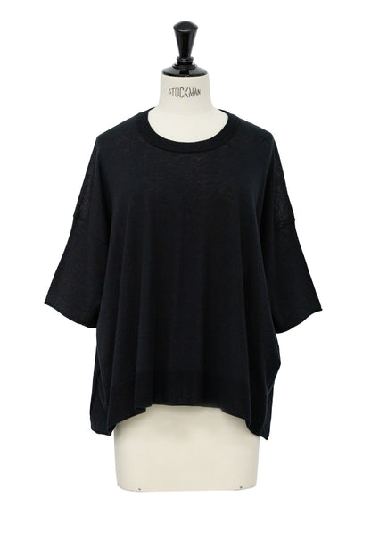 26SS Pull original à demi-manches en coton et soie /CT26118