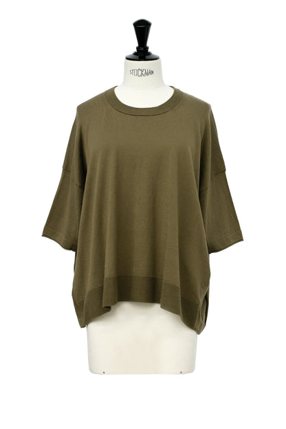 26SS Pull original à demi-manches en coton et soie /CT26118