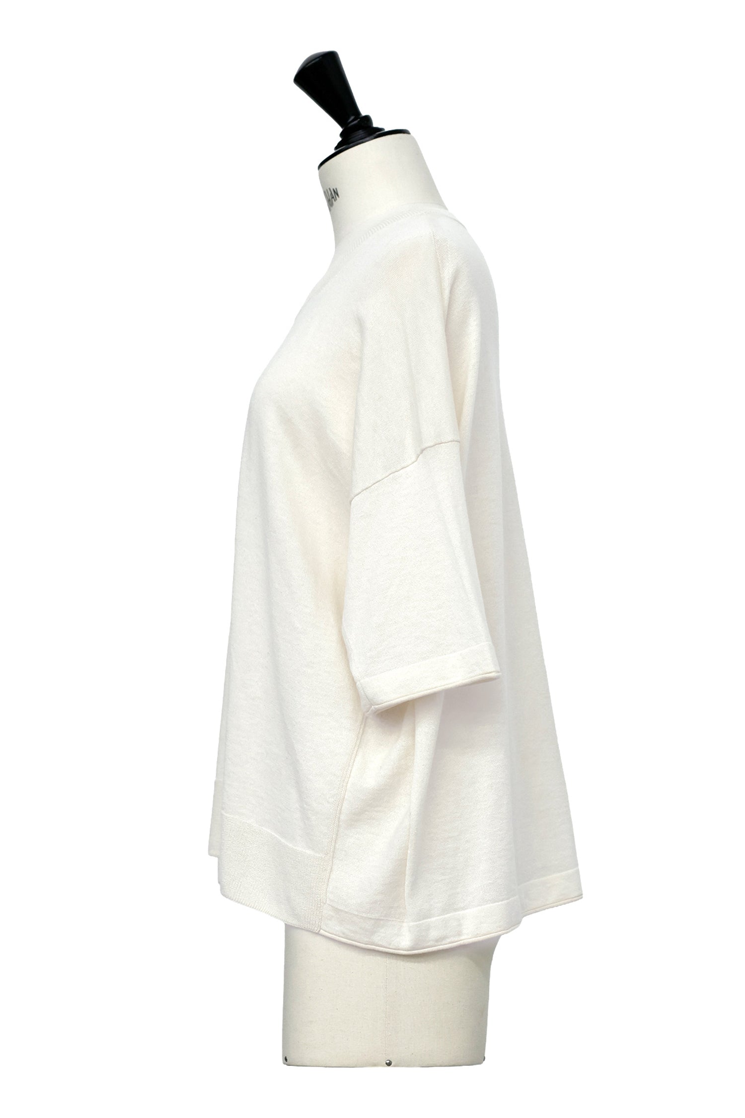 26SS Pull original à demi-manches en coton et soie /CT26118