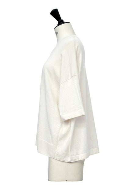 26SS Pull original à demi-manches en coton et soie /CT26118