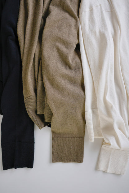 26SS Cardigan surdimensionné original en coton et soie /CT26119