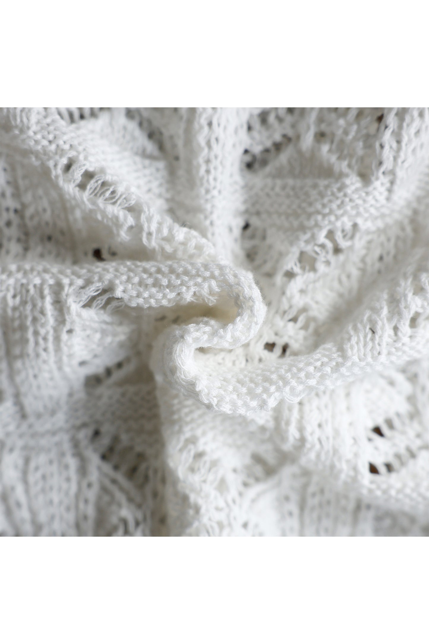 26SS Gilet crocheté en coton et lin /CT26121