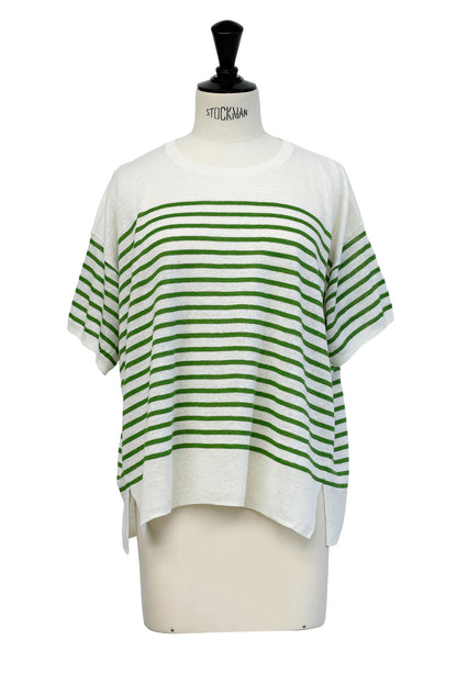 26SS Pull à demi-manches en lin /CT26122