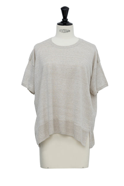 26SS Pull à demi-manches en lin /CT26122