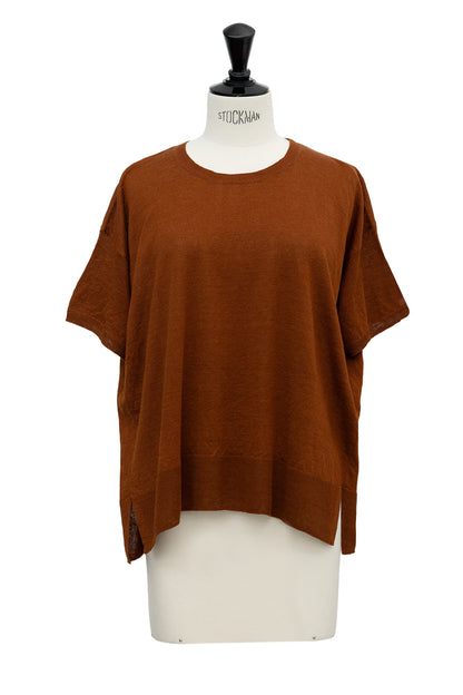 26SS Pull à demi-manches en lin /CT26122