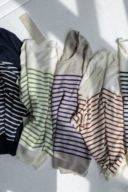 26SS Pull à demi-manches en lin /CT26122