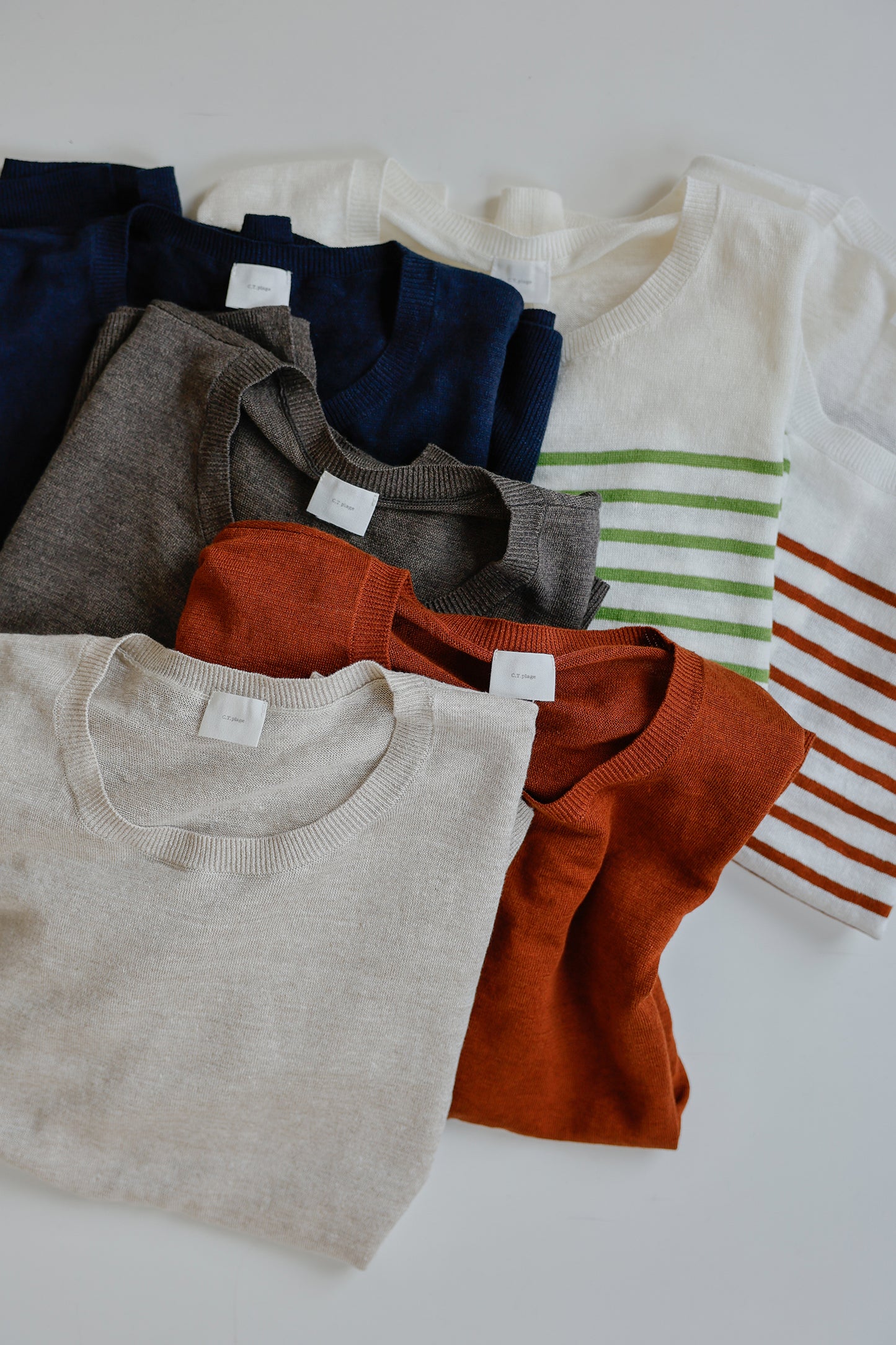 26SS Pull à demi-manches en lin /CT26122