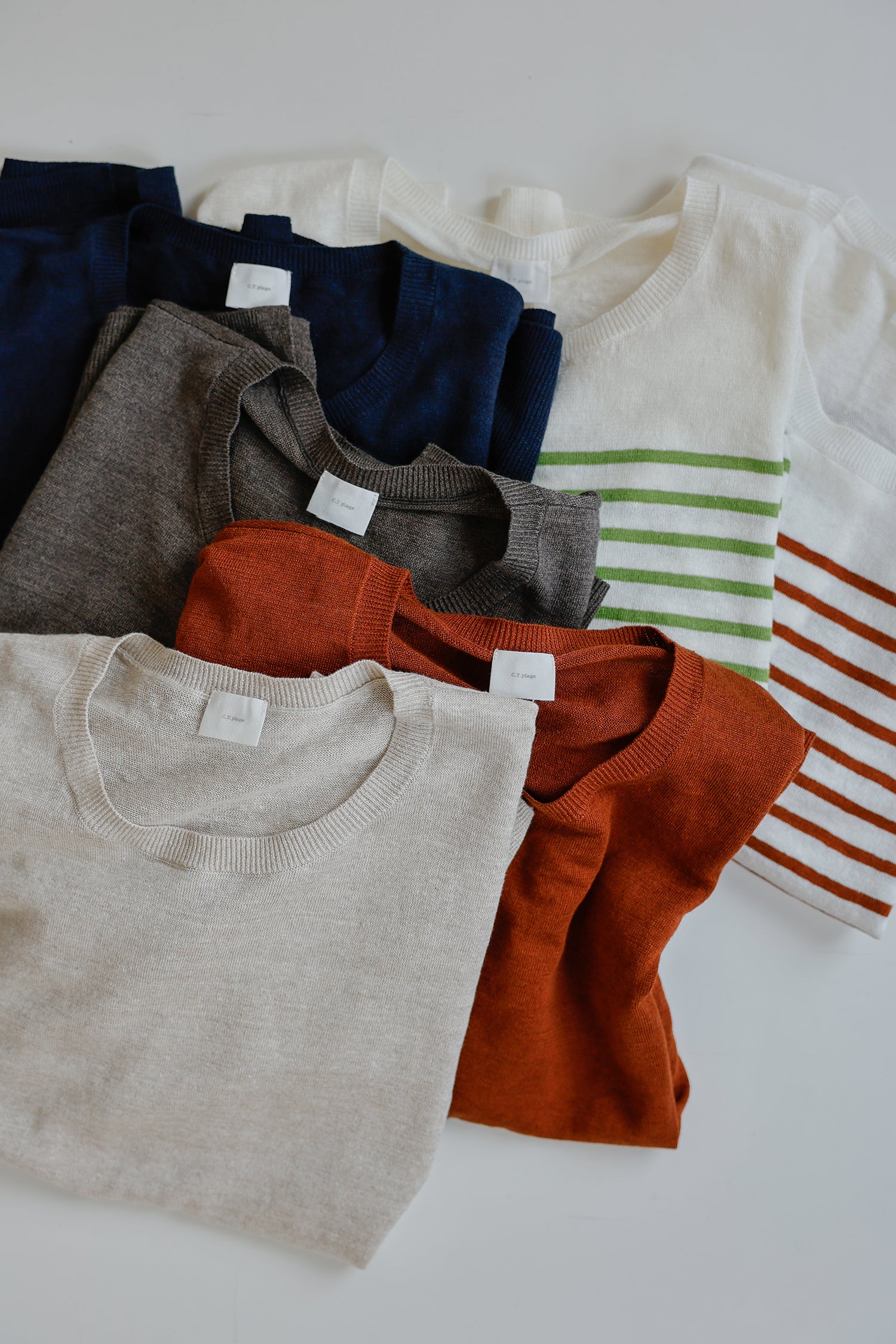26SS Pull à demi-manches en lin /CT26122