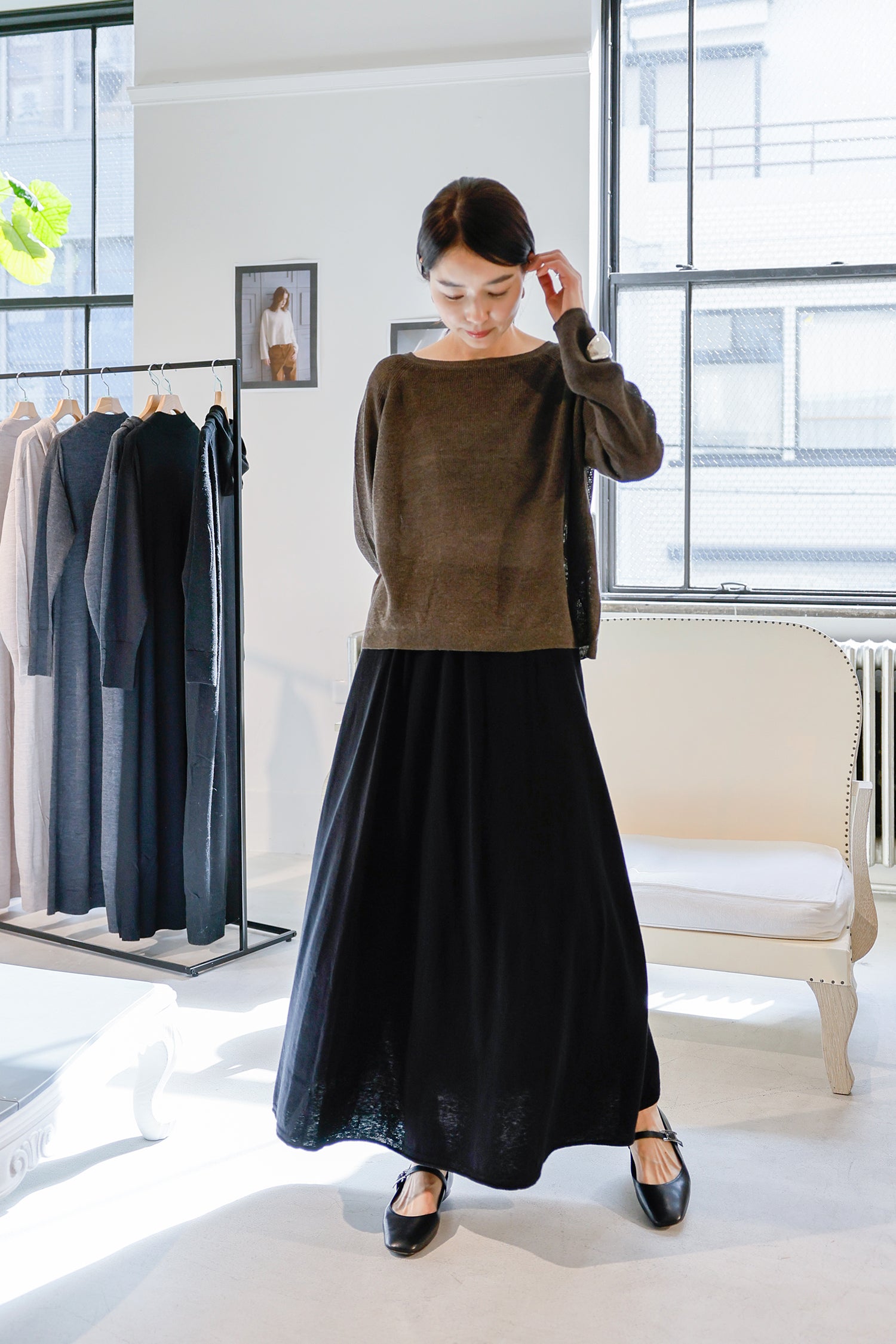 Plage あさ！ 26SS Cotton cashmere gathered skirt /CT26114 – C.T.plage