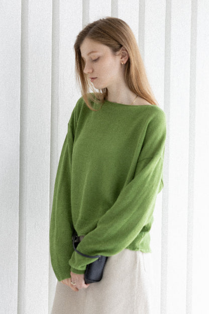 26SS Pull à encolure bateau en lin /CT26125