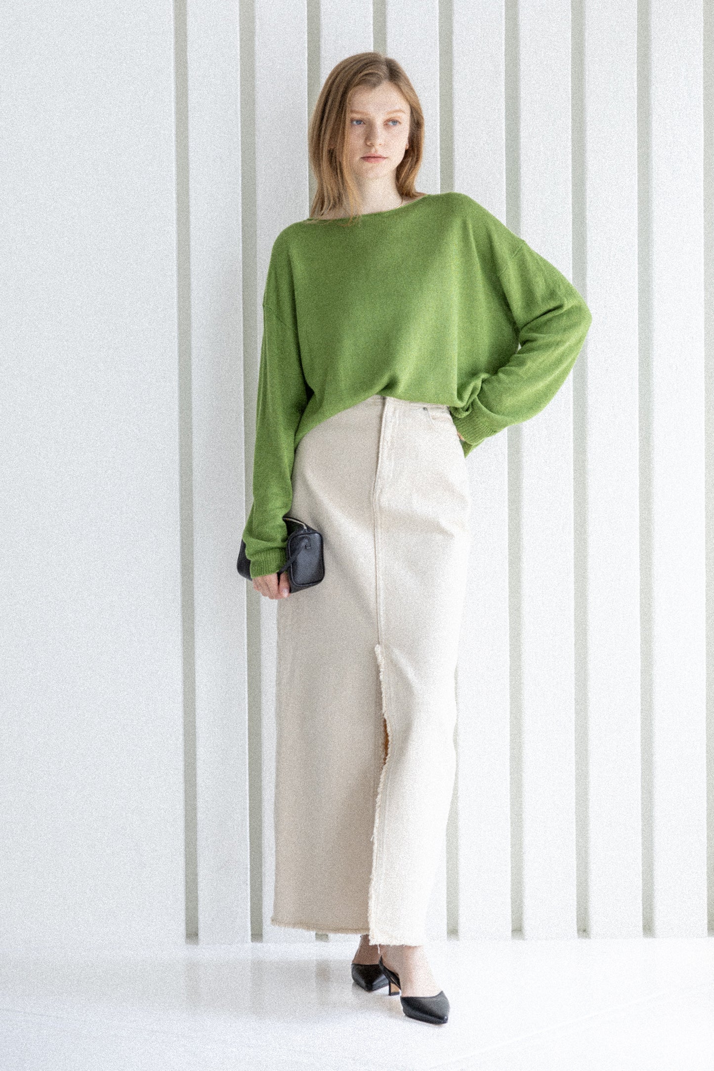 26SS Pull à encolure bateau en lin /CT26125