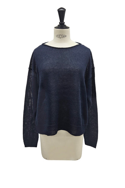 26SS Pull à encolure bateau en lin /CT26125