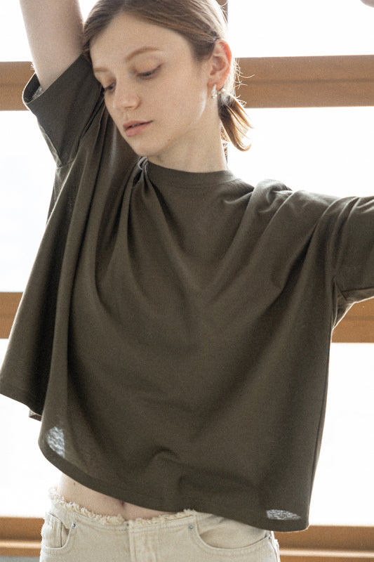 26SS Pull en jersey de coton à manches courtes /CT26129