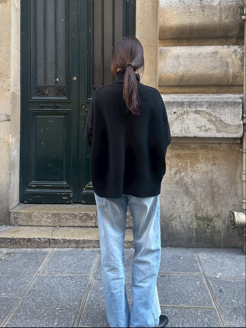 26AW Pull oversize col roulé en yak italien /CT26310