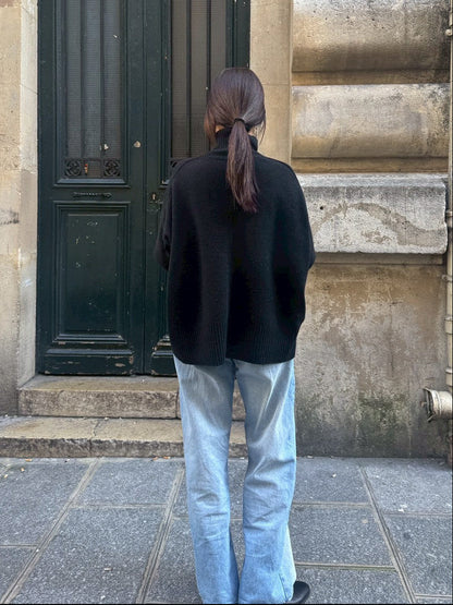 26AW Pull oversize col roulé en yak italien /CT26310