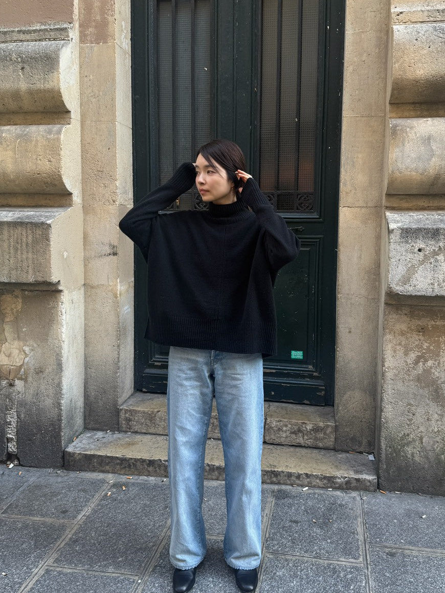 26AW Pull oversize col roulé en yak italien /CT26310